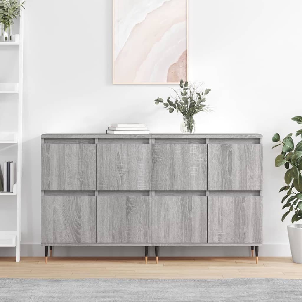 vidaXL Sideboard Sideboards 2 Stk. Betongrau Holzwerkstoff (2 St)